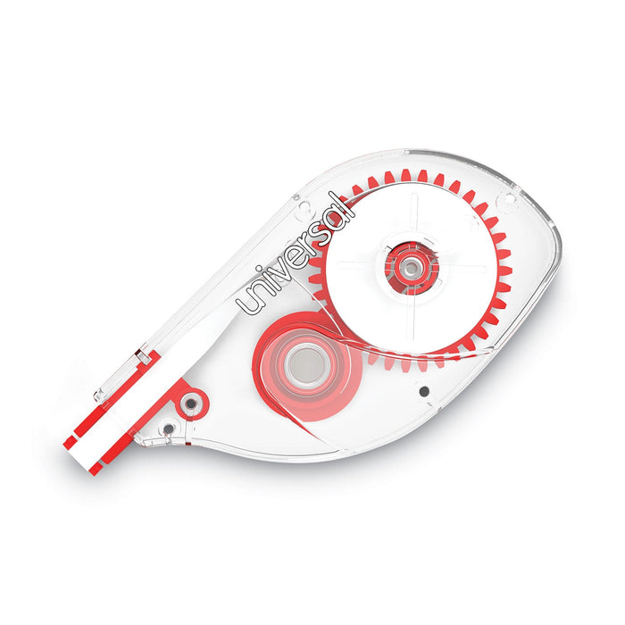 Universal Side-Application Correction Tape, Transparent Red Applicator, 0.2" x 393", 6/Pack