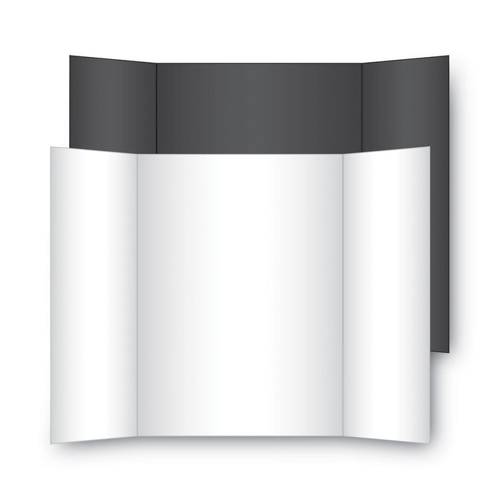 Eco Brites Two Cool Tri-Fold Poster Board, 36 x 48, Black/White, 6/Carton