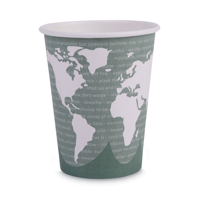 Eco-Products World Art Renewable and Compostable Hot Cups, 12 oz, 50/Pack, 20 Packs/Carton