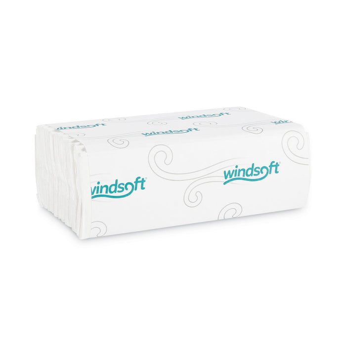 Windsoft C-Fold Paper Towels, 1 Ply, 10.2 x 13.25, White, 200/Pack, 12 Packs/Carton