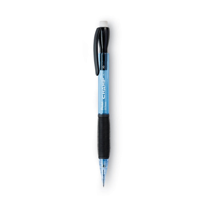 Pentel Champ Mechanical Pencil, 0.7 mm, HB (#2.5), Black Lead, Blue Barrel, Dozen