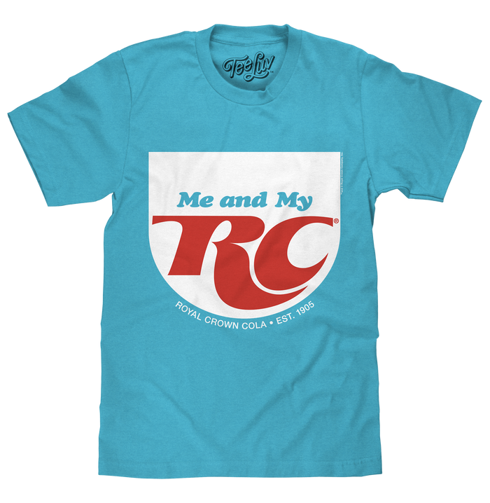 RC Cola Me and My RC Royal Crown Soda T-Shirt - Aqua Blue by Tee Luv