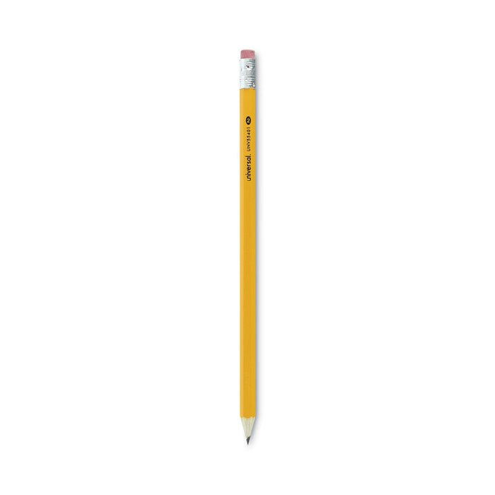 Universal #2 Pre-Sharpened Woodcase Pencil, HB (#2), Black Lead, Yellow Barrel, 24/Pack