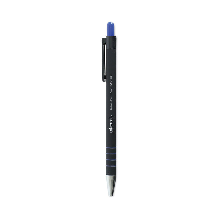 Universal Ballpoint Pen, Retractable, Fine 0.7 mm, Blue Ink, Blue Barrel, Dozen