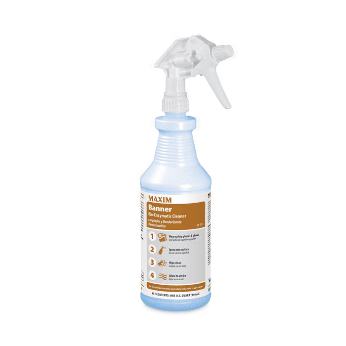 Maxim Banner Bio-Enzymatic Cleaner, Safe-to-Ship, Fresh Scent, 32 oz Bottle, 6/Carton