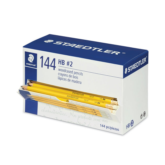Staedtler Woodcase Pencil, HB (#2), Black Lead, Yellow Barrel, 144/Pack