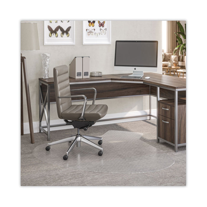 deflecto SuperMat Frequent Use Chair Mat, Medium Pile Carpet, 60 x 66, L-Shape, Clear