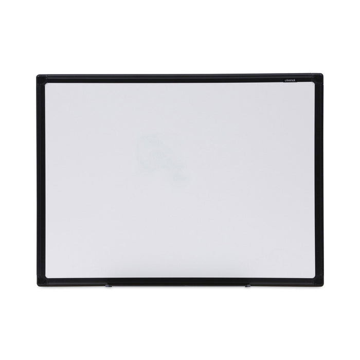 Universal Dry Erase Board, Melamine, 24 x 18, Black Frame