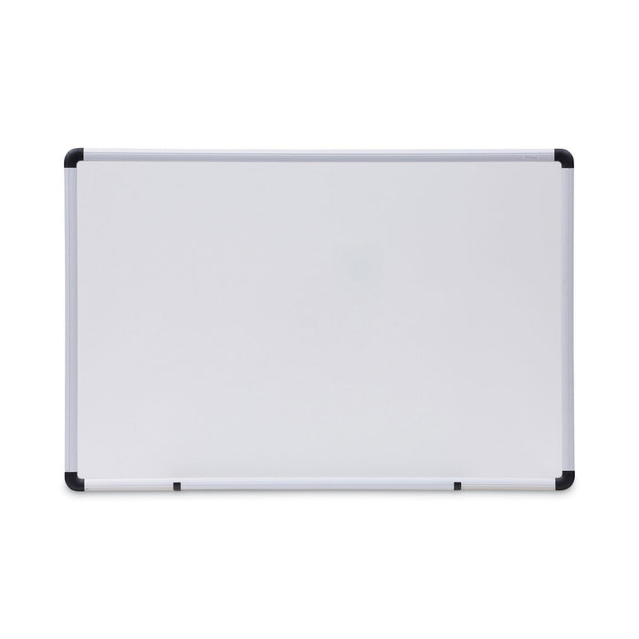 Universal Dry Erase Board, Melamine, 36 x 24, White, Black/Gray Aluminum/Plastic Frame