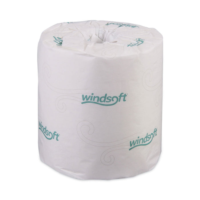 Windsoft Bath Tissue, Septic Safe, Individually Wrapped Rolls, 2-Ply, White, 500 Sheets/Roll, 96 Rolls/Carton
