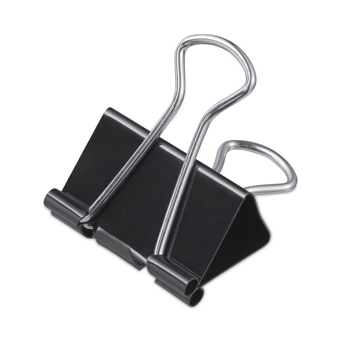 Universal Binder Clips with Storage Tub, Medium, Black/Silver, 24/Pack