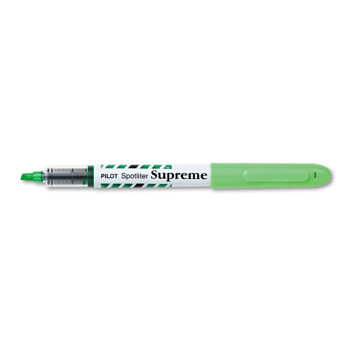 Pilot Spotliter Supreme Highlighter, Fluorescent Green Ink, Chisel Tip, Green/White Barrel