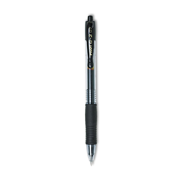 Pilot G2 Premium Gel Pen, Retractable, Fine 0.7 mm, Black Ink, Smoke Barrel, 2/Pack