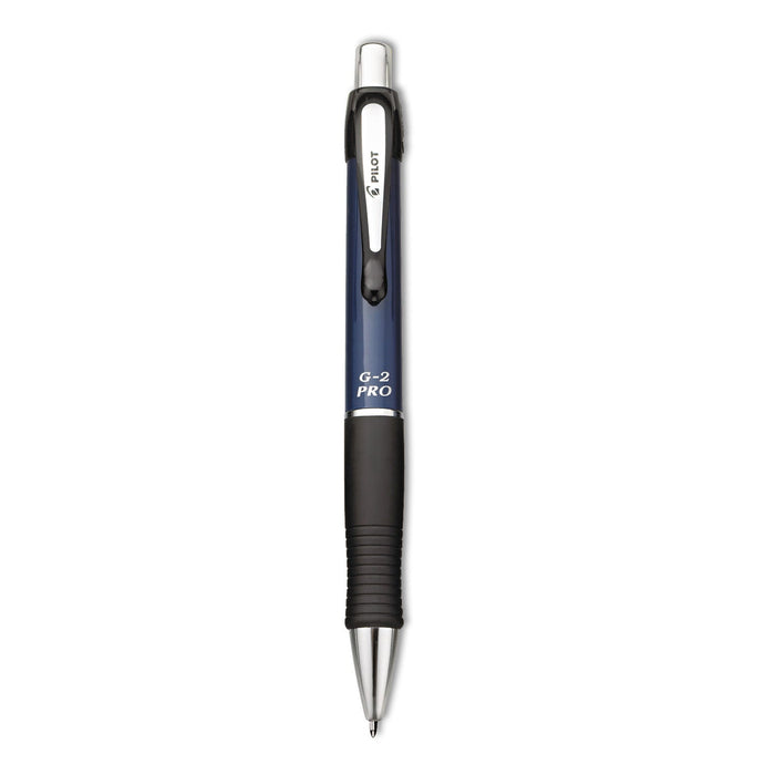 Pilot G2 Pro Gel Pen, Retractable, Fine 0.7 mm, Black Ink, Blue Barrel