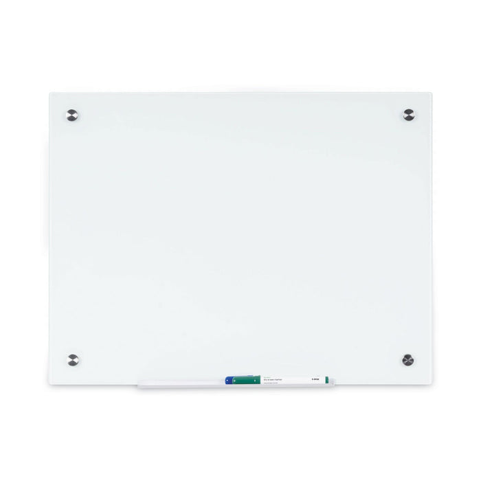MasterVision Magnetic Glass Dry Erase Board, 98 x 52 x 2, Opaque White