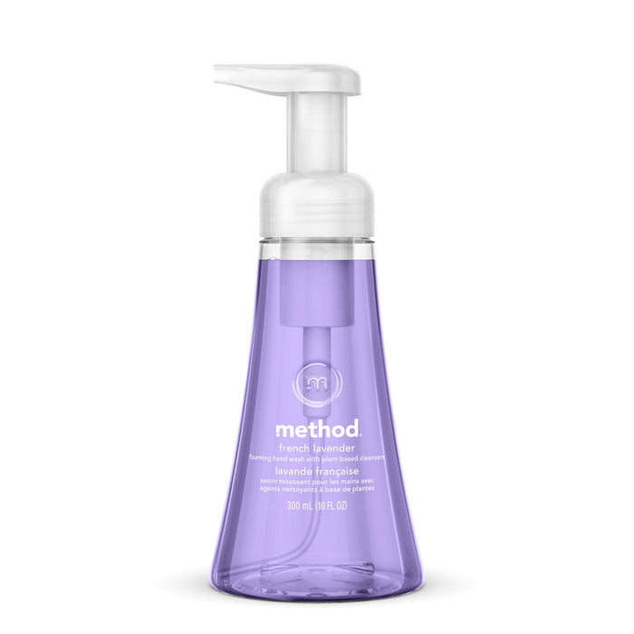 Method Foaming Hand Wash, French Lavender, 10 oz Pump Bottle, 6/Carton
