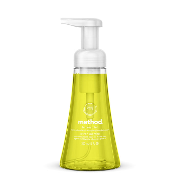 Method Foaming Hand Wash, Lemon Mint, 10 oz Pump Bottle, 6/Carton