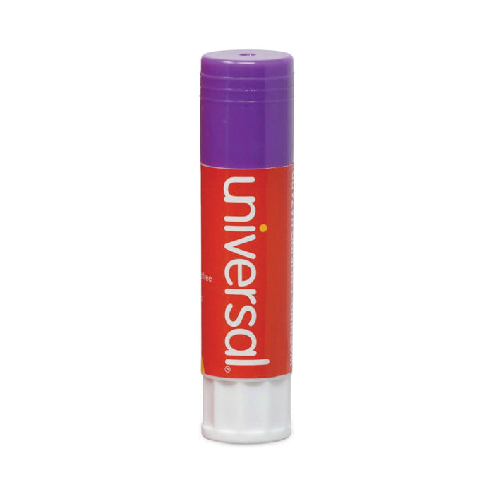 Universal Glue Stick Value Pack, 0.28 oz, Applies Purple, Dries Clear, 30/Pack