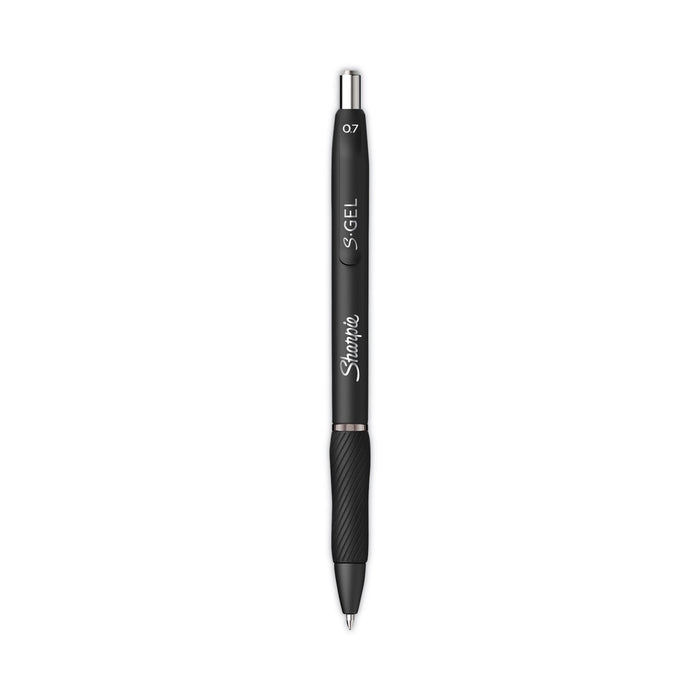 Sharpie S-Gel High-Performance Gel Pen, Retractable, Medium 0.7 mm, Blue Ink, Black Barrel, 36/Pack