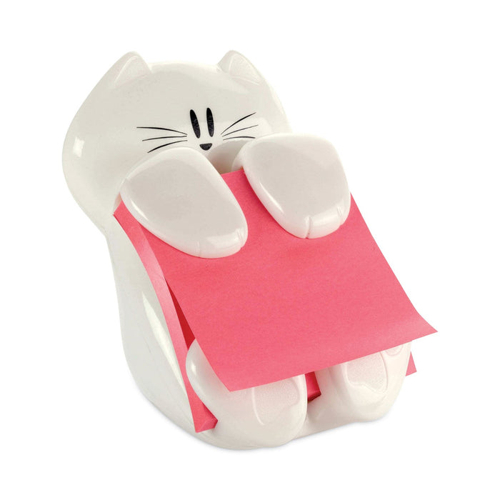 Post-it Cat Notes Dispenser, For 3 x 3 Pads, White, Includes (2) Rio de Janeiro Super Sticky Pop-up Pad