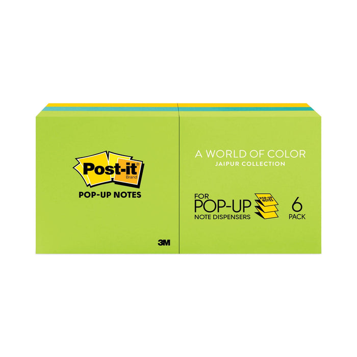 Post-it Original Pop-up Refill, 3" x 3", Floral Fantasy Collection Colors, 100 Sheets/Pad, 6 Pads/Pack