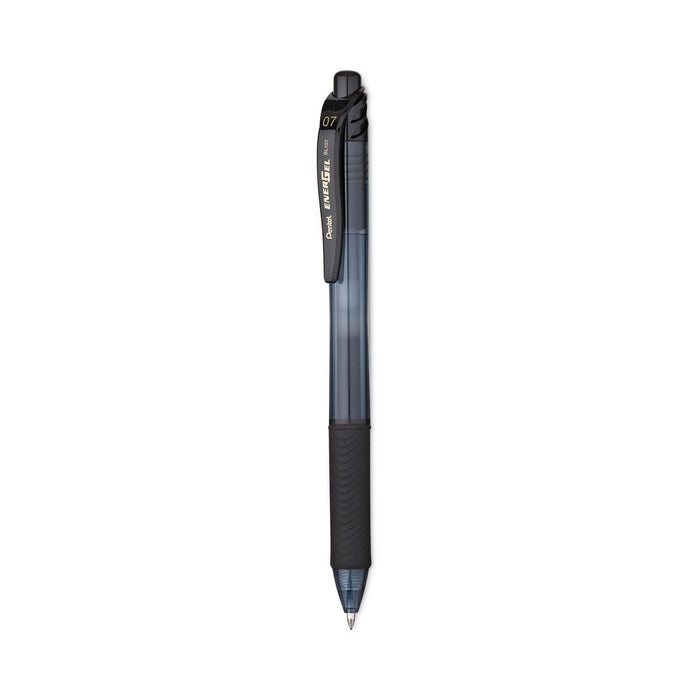 Pentel EnerGel-X Gel Pen, Retractable, Medium 0.7 mm, Black Ink, Black Barrel, 24/Pack