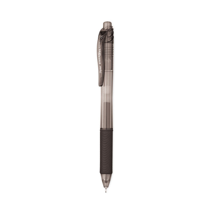 Pentel EnerGel-X Gel Pen, Retractable, Fine 0.5 mm Needle Tip, Black Ink, Black Barrel, 24/Pack