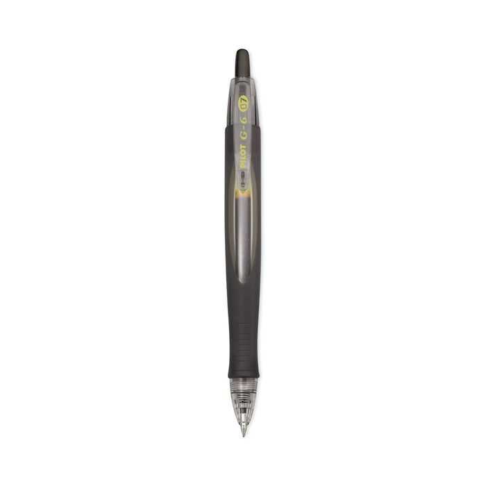 Pilot G6 Gel Pen, Retractable, Fine 0.7 mm, Black Ink, Black Barrel