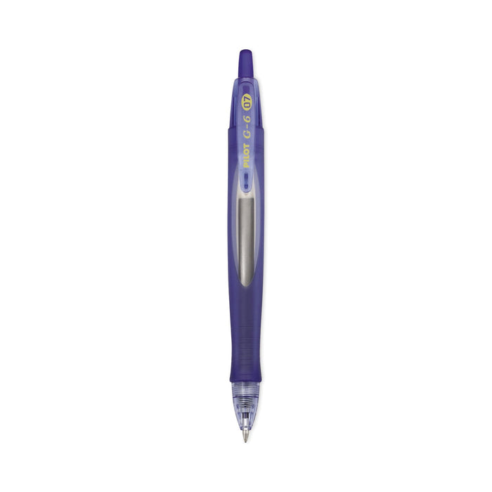 Pilot G6 Gel Pen, Retractable, Fine 0.7 mm, Blue Ink, Blue Barrel