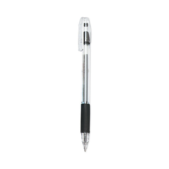 Pilot EasyTouch Ballpoint Pen, Stick, Medium 1 mm, Black Ink, Clear Barrel, Dozen