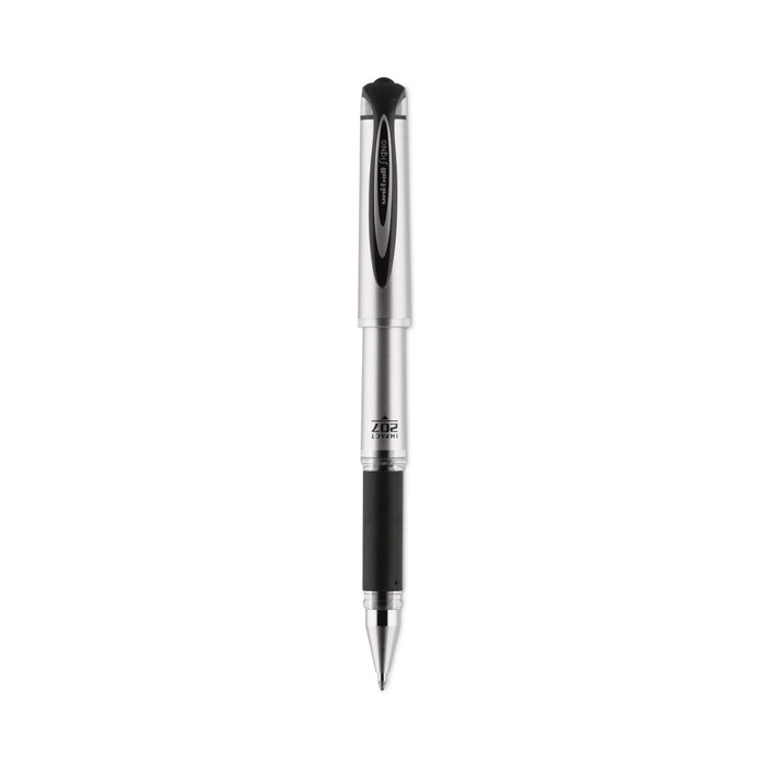 uniball 207 Impact Gel Pen, Stick, Bold 1 mm, Blue Ink, Black Barrel