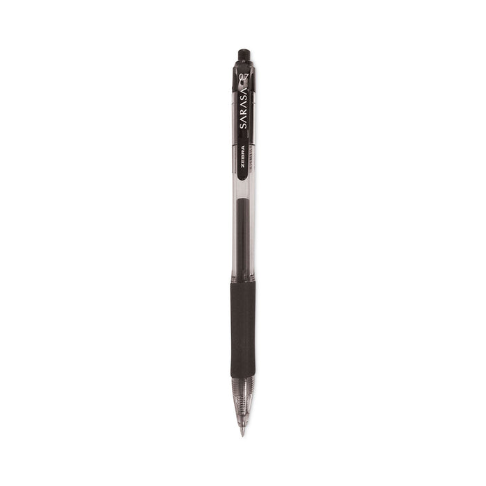 Zebra Sarasa Dry Gel X20 Gel Pen Value Pack, Retractable, Medium 0.7 mm, Black Ink, Smoke Barrel, 24/Box