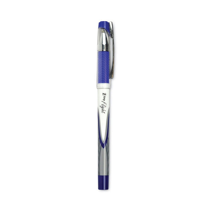 Zebra Z-Grip Flight Ballpoint Pen, Stick, Bold 1.2 mm, Blue Ink, White/Blue Fashion Accents Barrel, 12/Pack