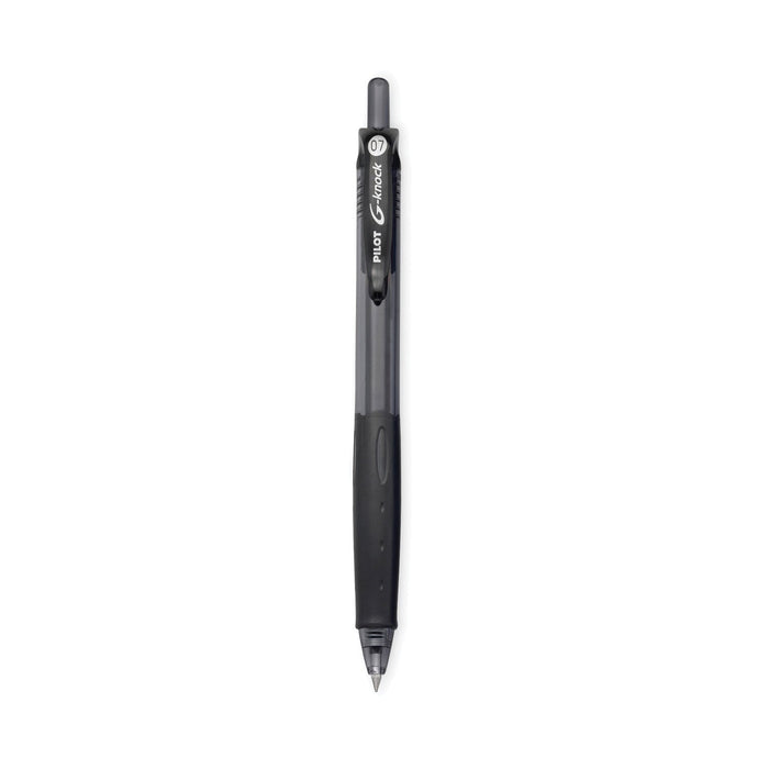 Pilot G-Knock BeGreen Gel Pen, Retractable, Fine 0.7 mm, Black Ink, Black Barrel, Dozen