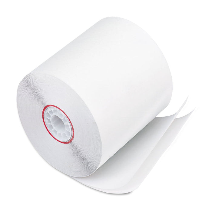 Iconex Impact Printing Carbonless Paper Rolls, 3" x 90 ft, White/White, 50/Carton