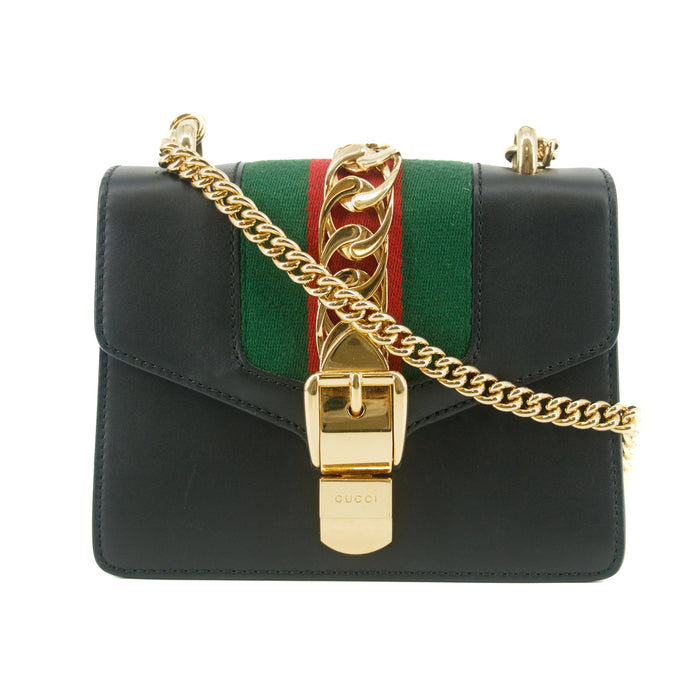 Gucci Black Sylvie Small Chain Shoulder Bag #7691 by Bolt Boutique