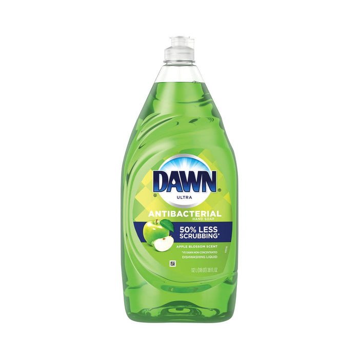 Dawn Ultra Antibacterial Dishwashing Liquid, Apple Blossom Scent, 38 oz Bottle, 8/Carton