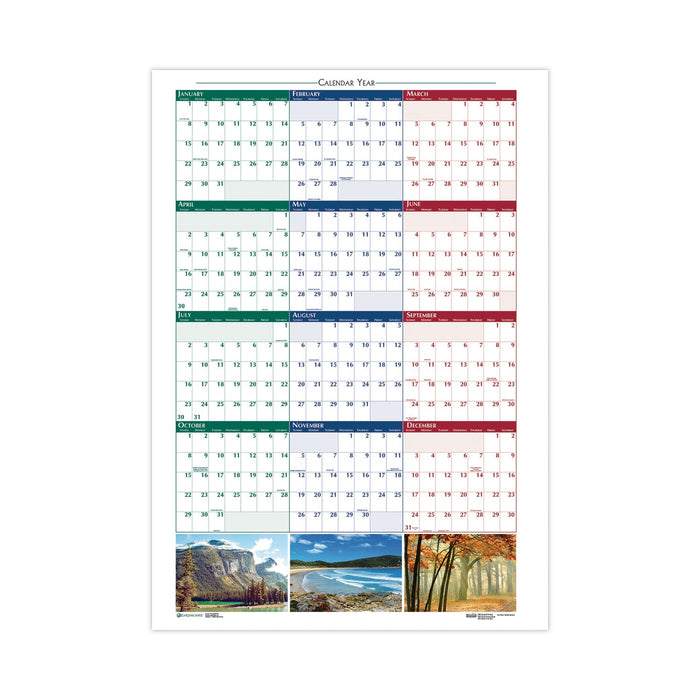 House of Doolittle Earthscapes Recycled Reversible/Erasable Yearly Wall Calendar, Nature Photos, 24 x 37, White Sheets, 12-Month (Jan-Dec): 2023