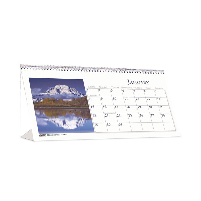 House of Doolittle Earthscapes Recycled Desk Tent Monthly Calendar, Scenic Photography, 8.5 x 4.5, White/Multicolor Sheets, 2023
