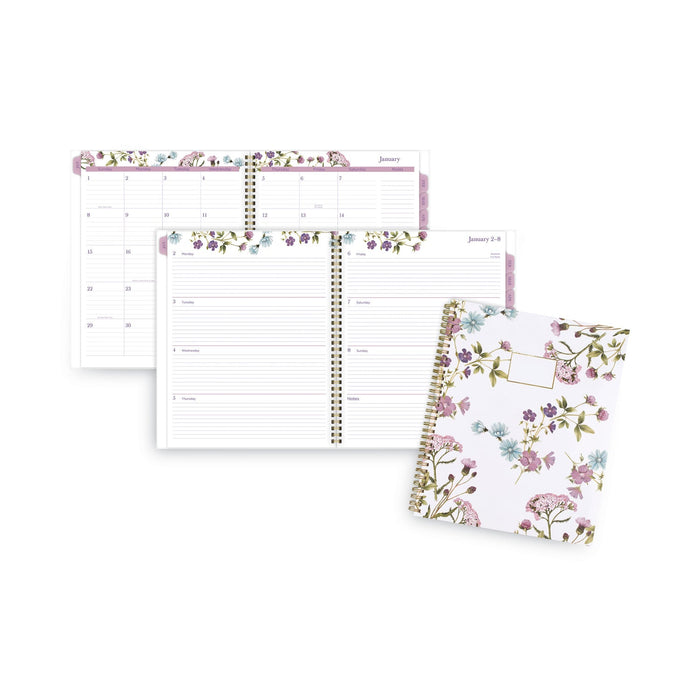 Cambridge Summer Garden Weekly/Monthly Planner, Summer Garden Artwork, 11.8.5 x 5, Blue/Green/Purple Cover, 12-Month (Jan to Dec): 2024