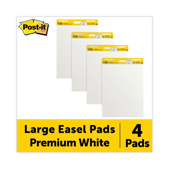 Post-it Vertical-Orientation Self-Stick Easel Pad Value Pack, Unruled, 25 x 30, White, 30 Sheets, 4/Carton
