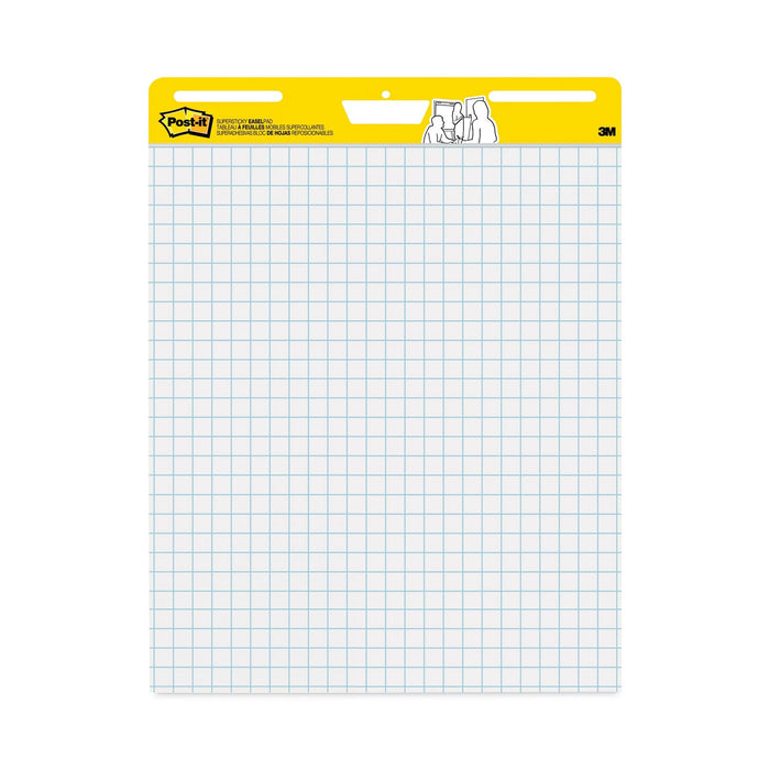 Post-it Vertical-Orientation Self-Stick Easel Pad Value Pack, Quadrille Rule (1 sq/in), 25 x 30, White, 30 Sheets, 4/Carton