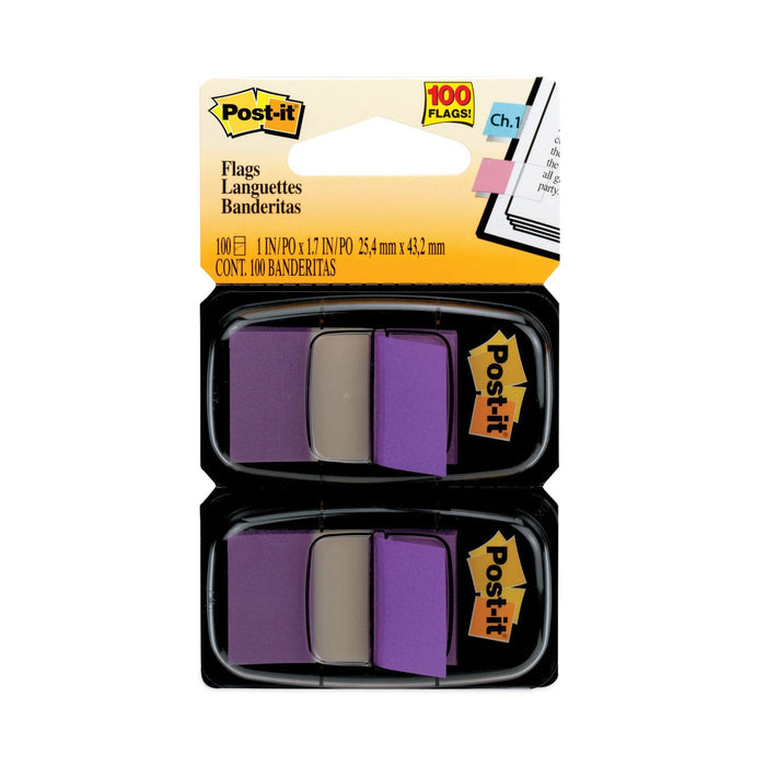 Post-it Standard Page Flags in Dispenser, Purple, 50 Flags/Dispenser, 2 Dispensers/Pack