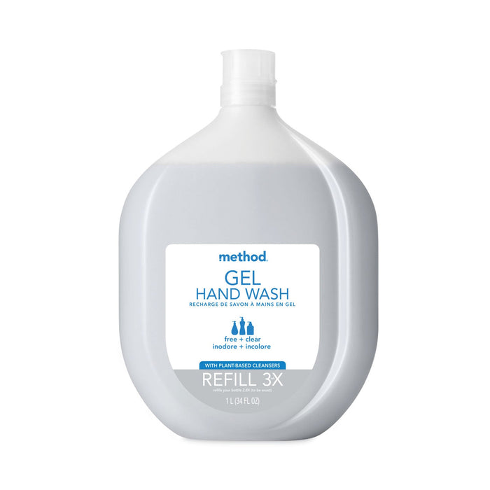 Method Gel Hand Wash Refill Tub, Fragrance-Free, 34 oz Tub, 4/Carton