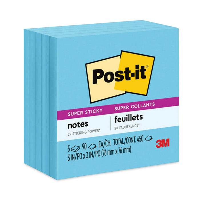 Post-it Full Stick Notes, 3" x 3", Energy Boost Collection Colors, 25 Sheets/Pad, 4 Pads/Pack