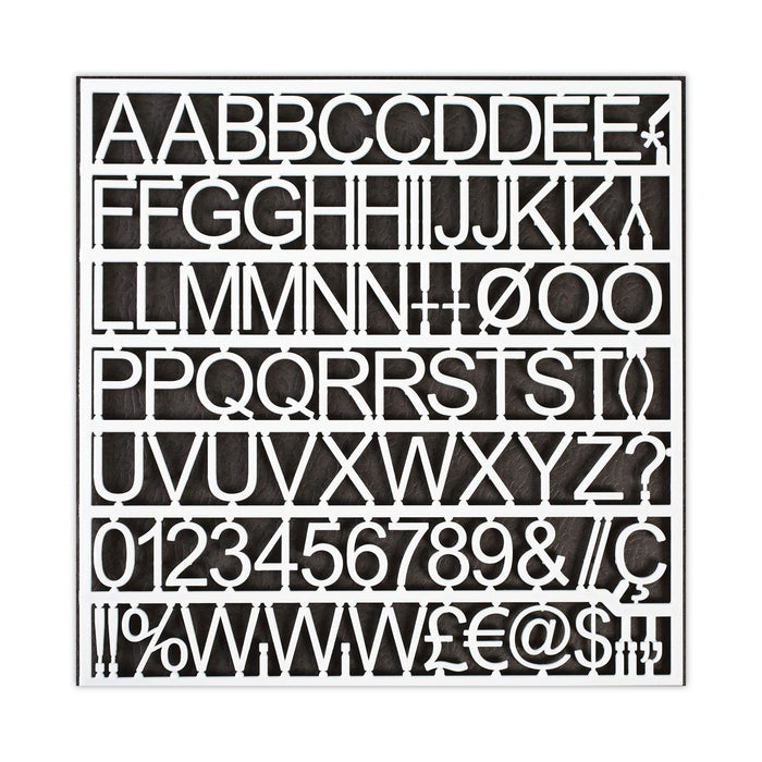 MasterVision White Plastic Set of Letters, Numbers and Symbols, Uppercase, 1"h