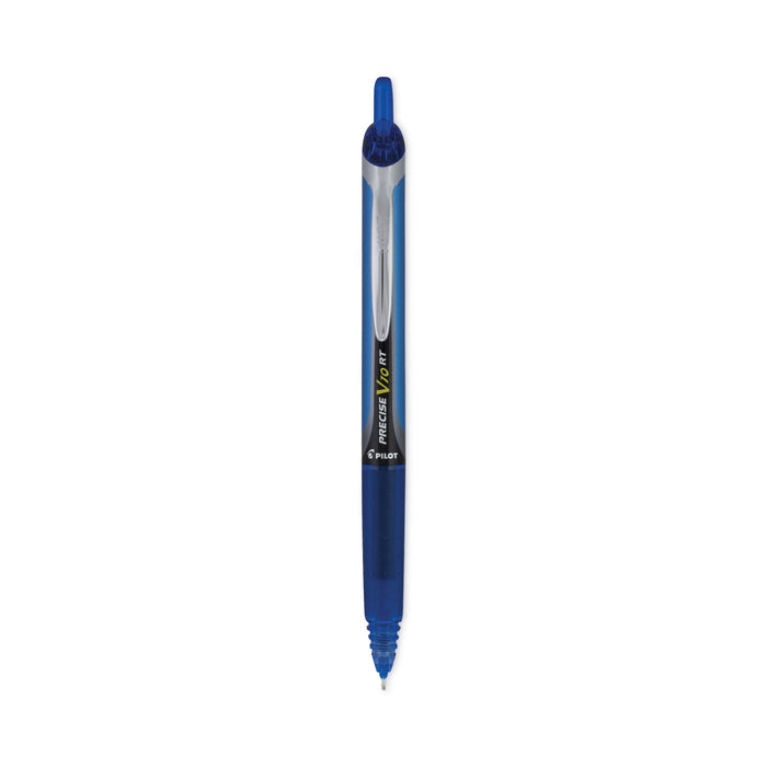 Pilot Precise V10RT Roller Ball Pen, Retractable, Bold 1 mm, Blue Ink, Blue Barrel, Dozen