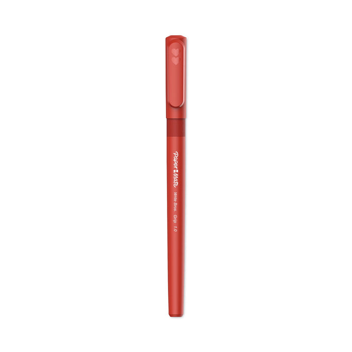Paper Mate Write Bros. Grip Ballpoint Pen, Stick, Medium 1 mm, Red Ink, Red Barrel, Dozen