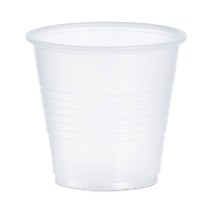 Dart High-Impact Polystyrene Cold Cups, 3.5 oz, Translucent, 100 Cups/Sleeve, 25 Sleeves/Carton