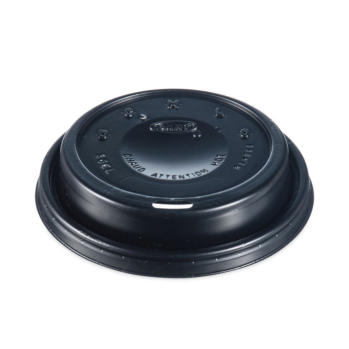 Dart Cappuccino Dome Sipper Lids, Fits 12 oz to 24 oz Cups, Black, 100/Pack, 10 Packs/Carton